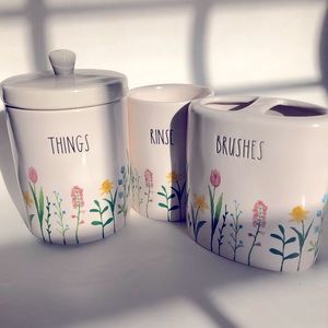 Rae Dunn Spring Flower Bathroom Set